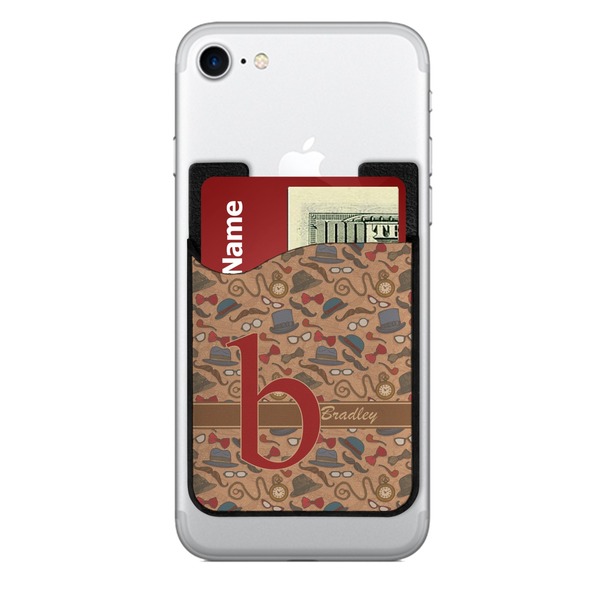 Custom Vintage Hipster 2-in-1 Cell Phone Credit Card Holder & Screen Cleaner (Personalized)