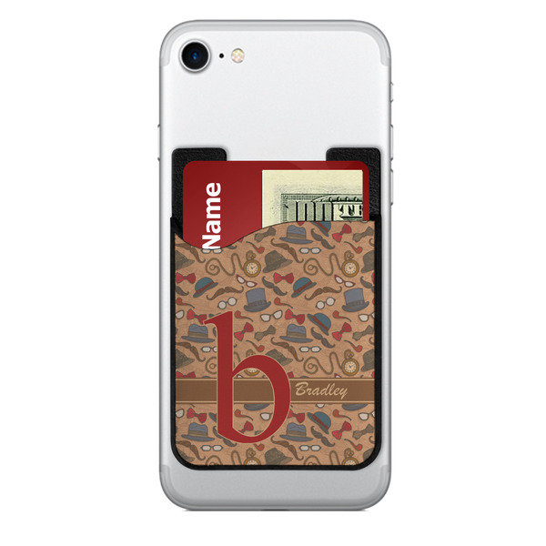 Custom Vintage Hipster 2-in-1 Cell Phone Credit Card Holder & Screen Cleaner (Personalized)