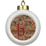 Vintage Hipster Ceramic Ball Ornament (Personalized)