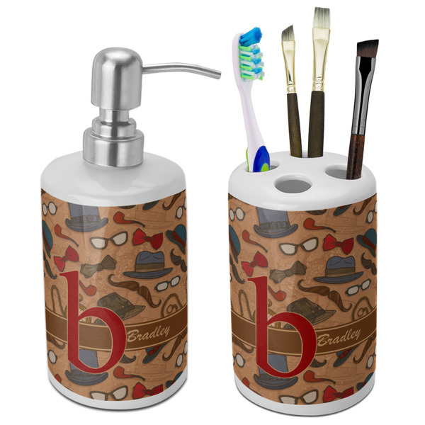 Custom Vintage Hipster Ceramic Bathroom Accessories Set (Personalized)