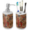 Vintage Hipster Ceramic Bathroom Accessories Set (Personalized)