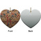 Vintage Hipster Ceramic Flat Ornament - Heart Front & Back (APPROVAL)