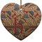 Vintage Hipster Heart Ceramic Ornament w/ Name and Initial