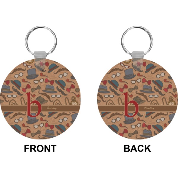 Vintage Hipster Circle Keychain (Front + Back)