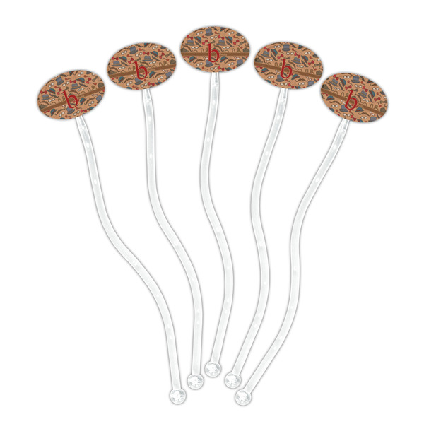 Vintage Hipster Clear Plastic 7" Stir Stick - Oval - Fan