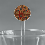 Vintage Hipster 5.5" Round Plastic Stir Sticks - Clear (Personalized)