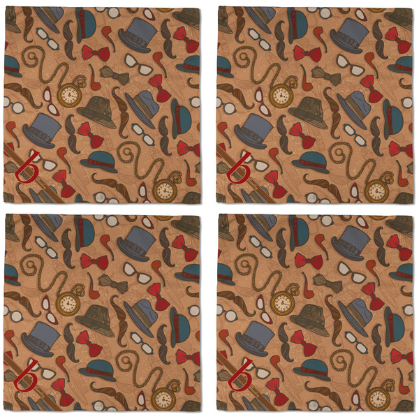 Vintage Hipster Cloth Napkins - Personalized Dinner (APPROVAL) Set of 4