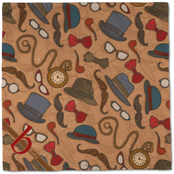 Vintage Hipster Cloth Napkins - Personalized Dinner (Full Open)