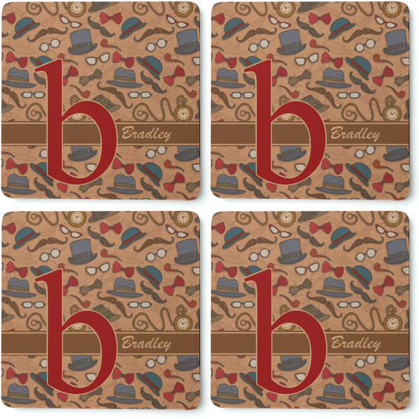 Vintage Hipster Coaster Rubber Back - Apvl