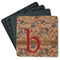Vintage Hipster Square Rubber Backed Coasters - Set of 4 (Personalized)