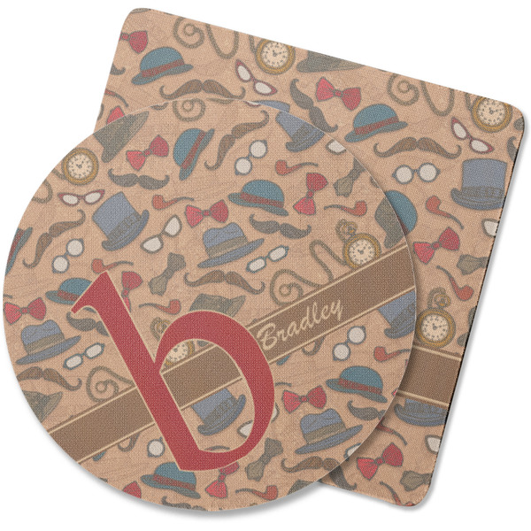 Custom Vintage Hipster Rubber Backed Coaster (Personalized)