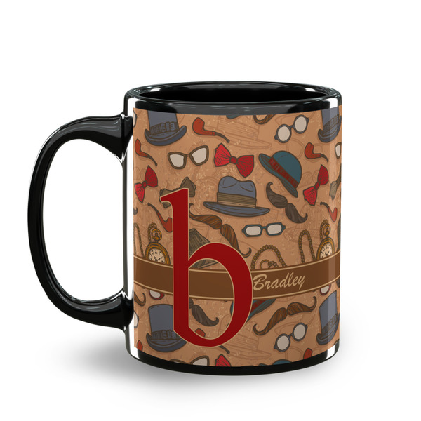 Vintage Hipster Coffee Mug - 11 oz - Black