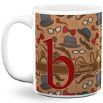 Vintage Hipster 11 Oz Coffee Mug - White (Personalized)