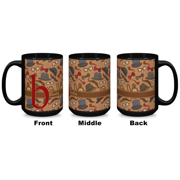 Vintage Hipster Coffee Mug - 15 oz - Black APPROVAL