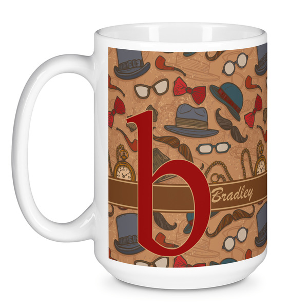 Vintage Hipster Coffee Mug - 15 oz - White