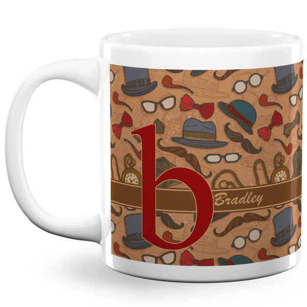 Vintage Hipster Coffee Mug - 20 oz - White