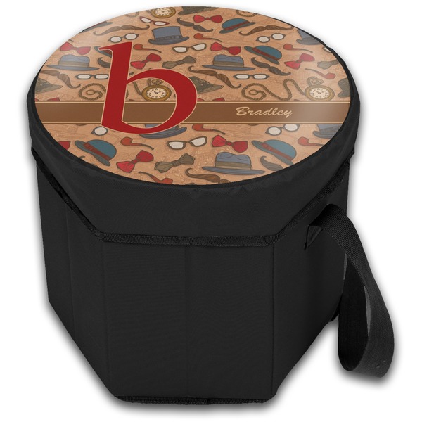 Vintage Hipster Collapsible Personalized Cooler & Seat (Closed)