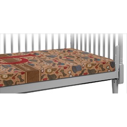 Vintage Hipster Crib Fitted Sheet (Personalized)