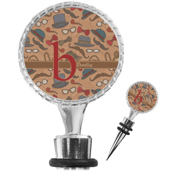 Custom Vintage Hipster Wine Bottle Stopper (Personalized)