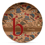 Vintage Hipster Microwave Safe Plastic Plate - Composite Polymer (Personalized)