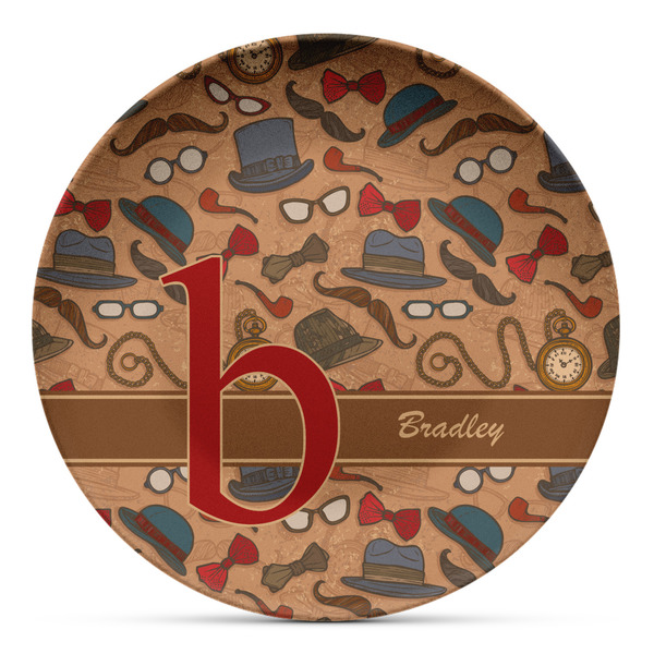 Custom Vintage Hipster Microwave Safe Plastic Plate - Composite Polymer (Personalized)