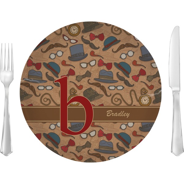 Custom Vintage Hipster 10" Glass Lunch / Dinner Plates - Single or Set (Personalized)