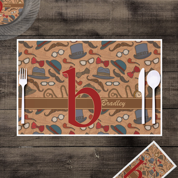 Vintage Hipster Disposable Paper Placemat - In Context