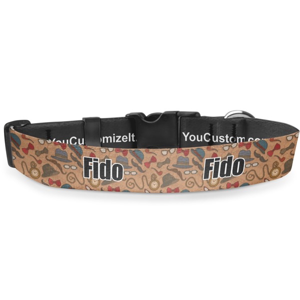 Custom Vintage Hipster Deluxe Dog Collar - Small (8.5" to 12.5") (Personalized)