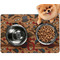 Vintage Hipster Dog Food Mat - Small LIFESTYLE