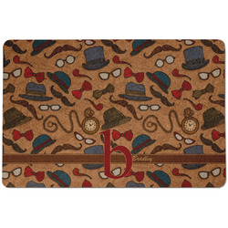 Vintage Hipster Dog Food Mat w/ Name and Initial