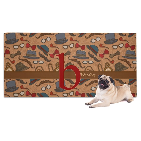 Custom Vintage Hipster Dog Towel (Personalized)