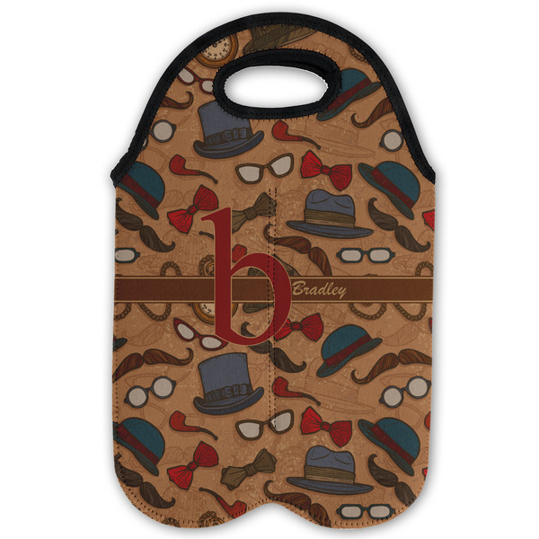 Vintage Hipster Double Wine Tote - Flat (new)