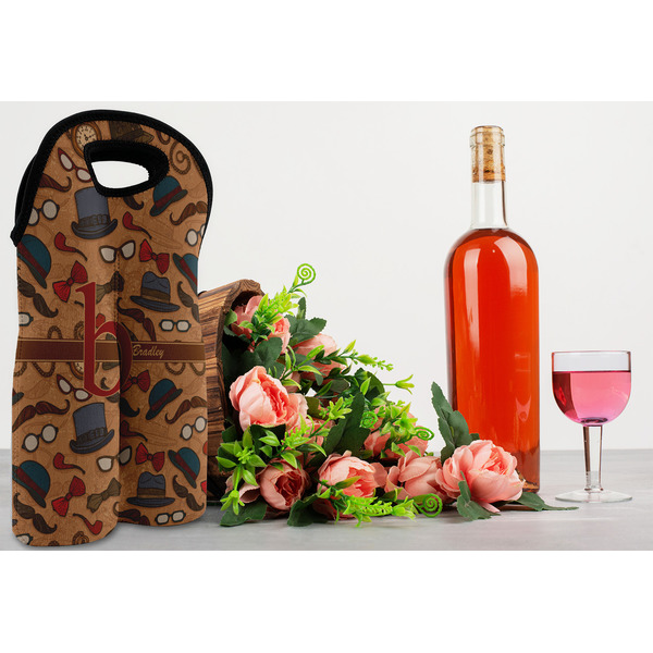 Vintage Hipster Double Wine Tote - LIFESTYLE (new)