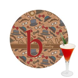 Vintage Hipster Printed Drink Topper -  2.5" (Personalized)