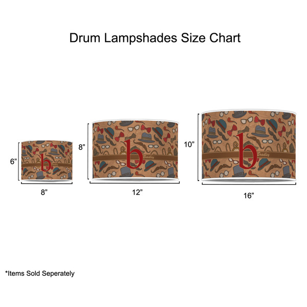 Vintage Hipster Drum Lampshades - Sizing Chart