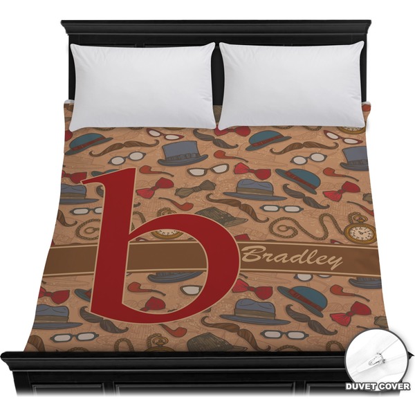 Custom Vintage Hipster Duvet Cover - Full / Queen (Personalized)