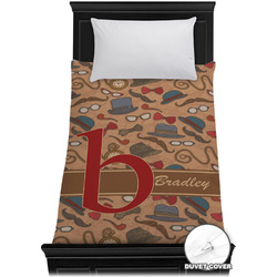 Vintage Hipster Duvet Cover - Twin XL (Personalized)