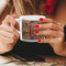Vintage Hipster Espresso Cup - 6oz (Double Shot) LIFESTYLE (Woman hands cropped)