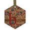 Vintage Hipster Flat Glass Ornament - Hexagon w/ Name and Initial