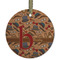 Vintage Hipster Flat Glass Ornament - Round w/ Name and Initial