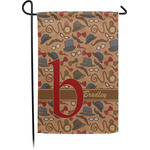Vintage Hipster Small Garden Flag - Single Sided w/ Name and Initial