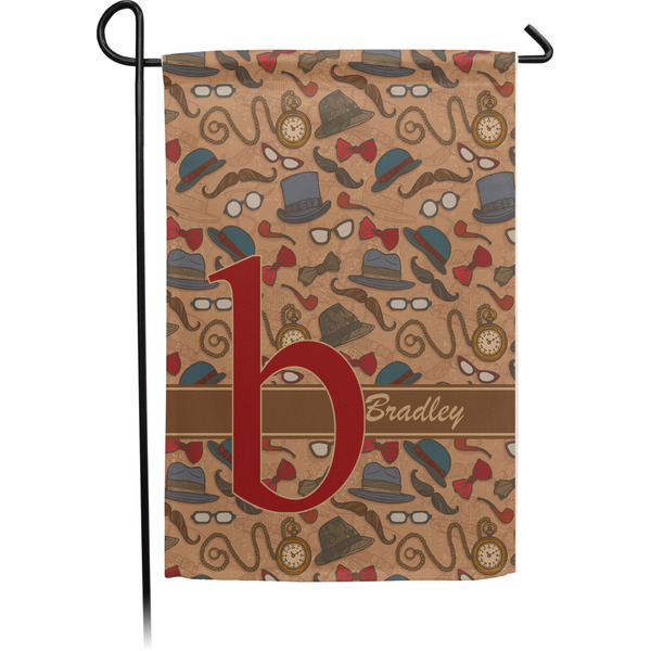 Custom Vintage Hipster Small Garden Flag - Single Sided w/ Name and Initial