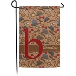 Vintage Hipster Small Garden Flag - Double Sided w/ Name and Initial