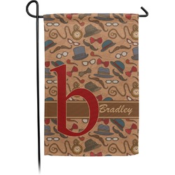 Vintage Hipster Small Garden Flag - Double Sided w/ Name and Initial