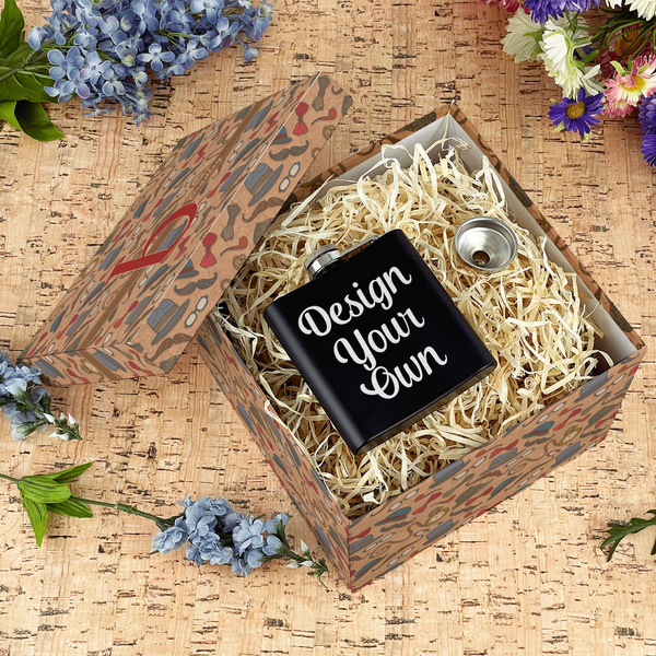 Vintage Hipster Gift Boxes with Lid - Canvas Wrapped - Large - In Context