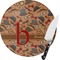 Vintage Hipster Round Glass Cutting Board - Medium (Personalized)