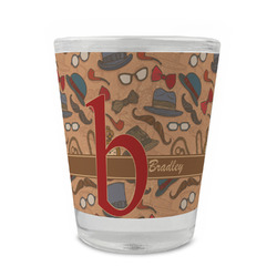 Vintage Hipster Glass Shot Glass - 1.5 oz - Set of 4 (Personalized)