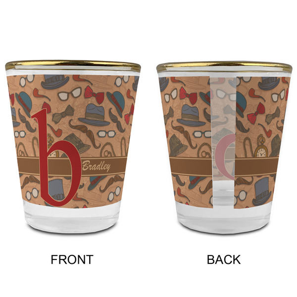 Vintage Hipster Glass Shot Glass - with gold rim - APPROVAL