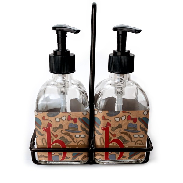 Custom Vintage Hipster Glass Soap & Lotion Bottle Set (Personalized)