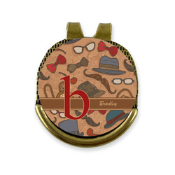 Vintage Hipster Golf Ball Marker - Hat Clip - Gold